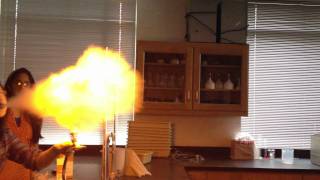 Firebreathing with corn starch