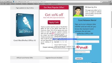 Corel WordPerfect Office X7 - Saving with a coupon code from SoftwareVoucher.com