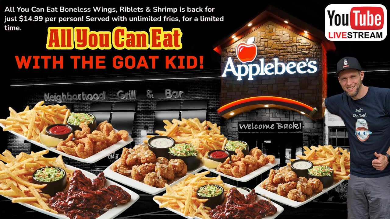 Episode L43: Applebees AYCE Wings, Riblets & Shrimp w/ The Goat Kid ...