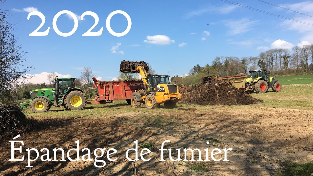 Épandage de fumier 2020/jcb tm310 /jd 6170r /claas axion 810