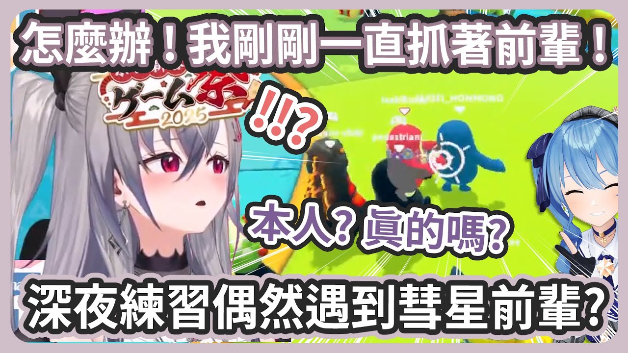 深夜練習 FallGuys 遇到彗星前輩!? 真的是本人嗎? 這時間前輩應該休息....了嗎?【星街すいせい/響咲リオナ】