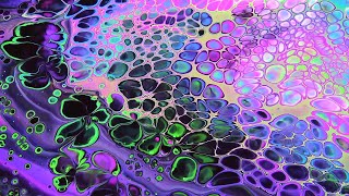 (804) Fluorescent planet ~ Galaxy acrylic pour painting ~ Flip cup with silicone oil ~ Fluid art
