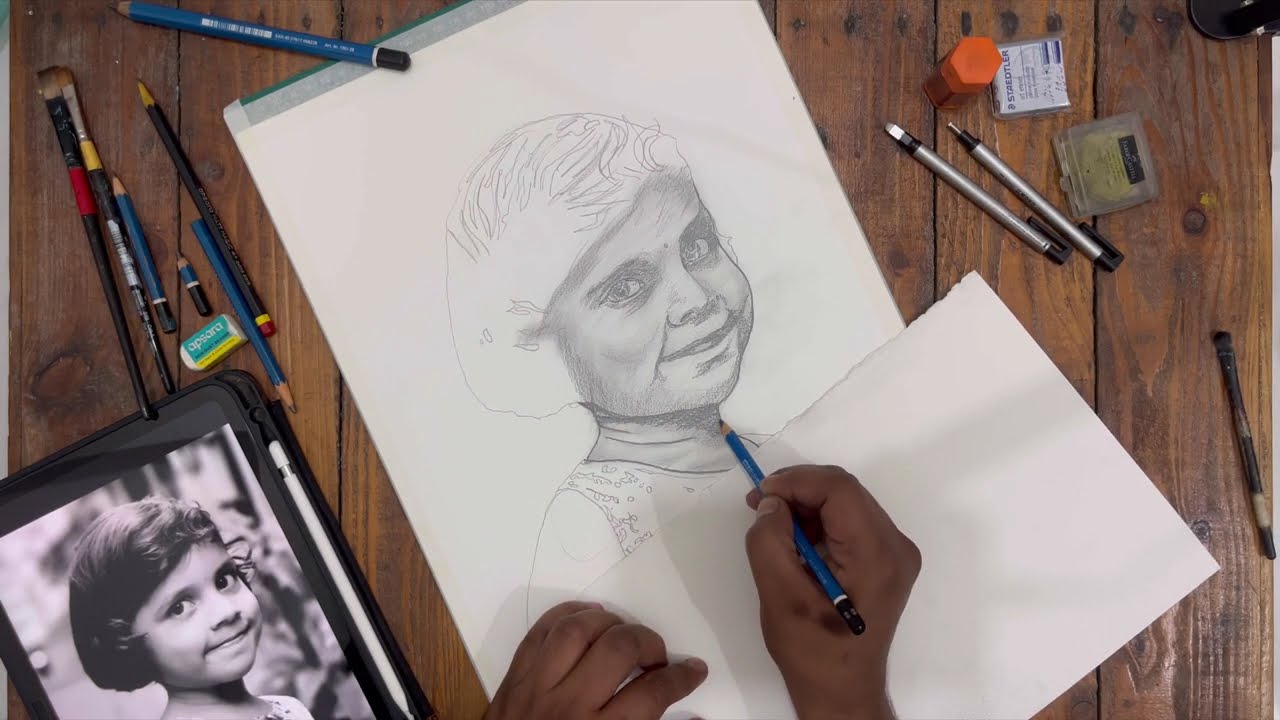 Pencil sketch - Blending and Shading work 