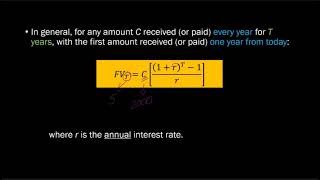 Future Value of an Annuity (aka Ordinary Annuity)