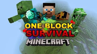 Minecraft One block Survival| Surviving in on one block in Minecraft