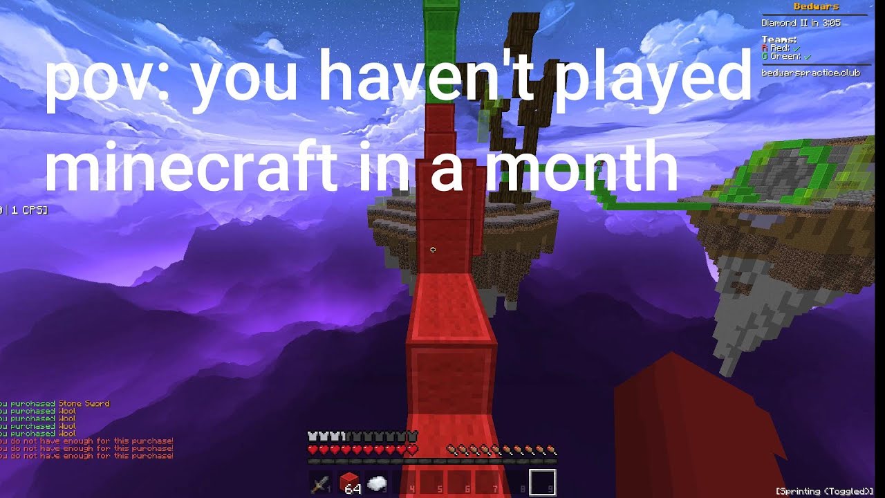 POV: You haven't played minecraft in a month - YouTube