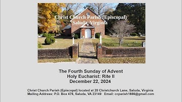 The Fourth Sunday of Advent - December 22, 2024