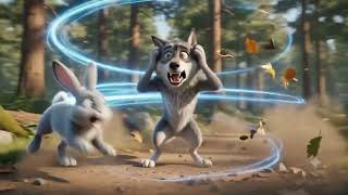 Rabbit vs Wolf 🐰🐺 | Can the Cute Bunny Escape 😱 | 3D Animated Cartoon Short #shorts