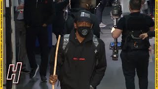 Kyrie Irving Arrives to Game With a Walking Stick - 2021 NBA All-Star Weekend screenshot 3