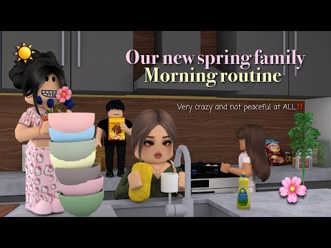 Our NEW Family Spring Morning Routine!*not peaceful*|Bloxburg Roblox Family Roleplay|w/voices