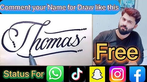 Thomas Name Signature Calligraphy Status | How to Cursive write with cut Marker #thomas