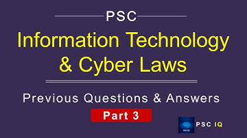 Kerala PSC | Information Technology and Cyber Law | Questions & Answers | Part - 3