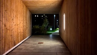 Quiet Friday Night Walk Through the City | Streetlights, Wind & Urban Ambience (Relaxing Night Walk)