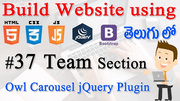 #37 How to Build Website using Html, CSS, Bootstrap - Team Section- Using Owl Carousel jQuery Plugin