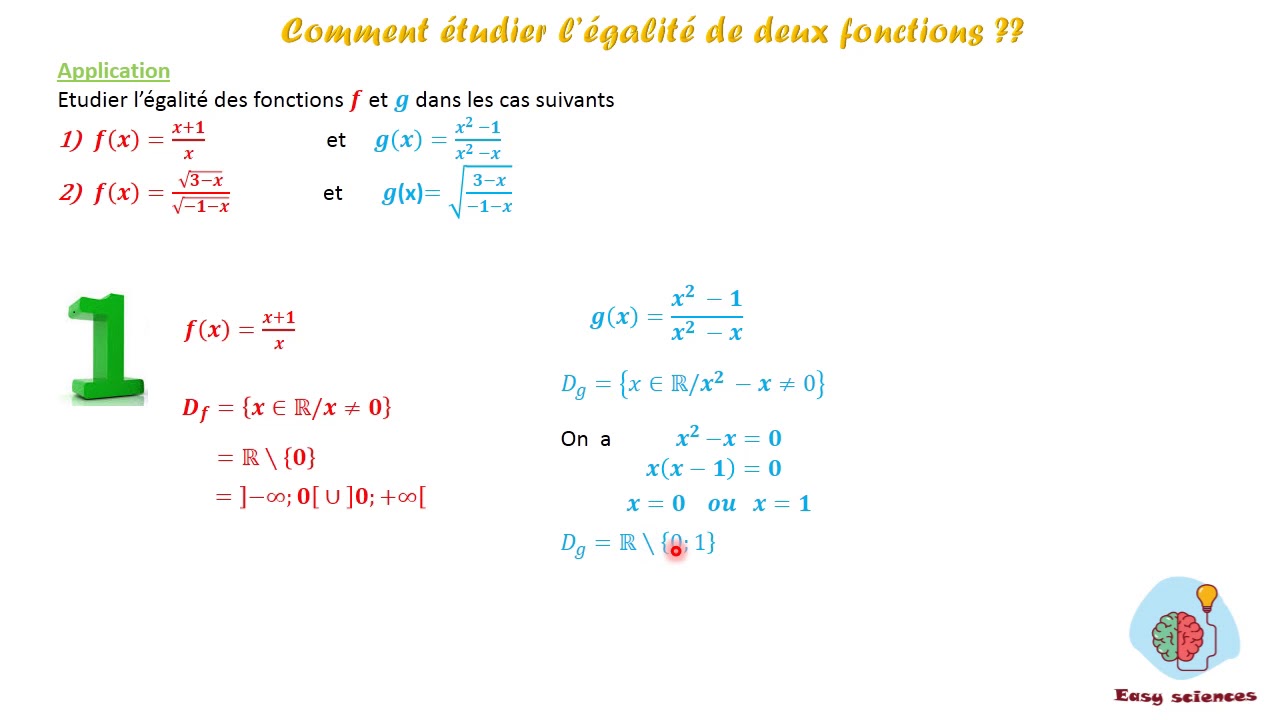 Comment Faire L'egalite De 2 Fonctions