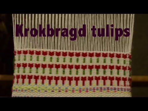 Krokbragd Tulips on a rigid heddle loom