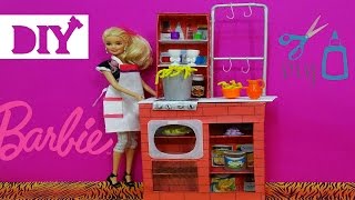 DIY Barbie Spaghetti Chef kitchen DIY - How to  Make a Barbie Spaghetti Chef kitchen