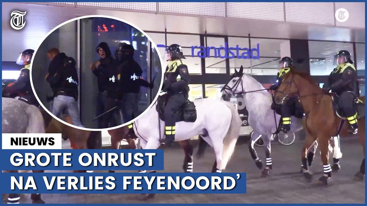 Hevige voetbalrellen Rotterdam gefilmd