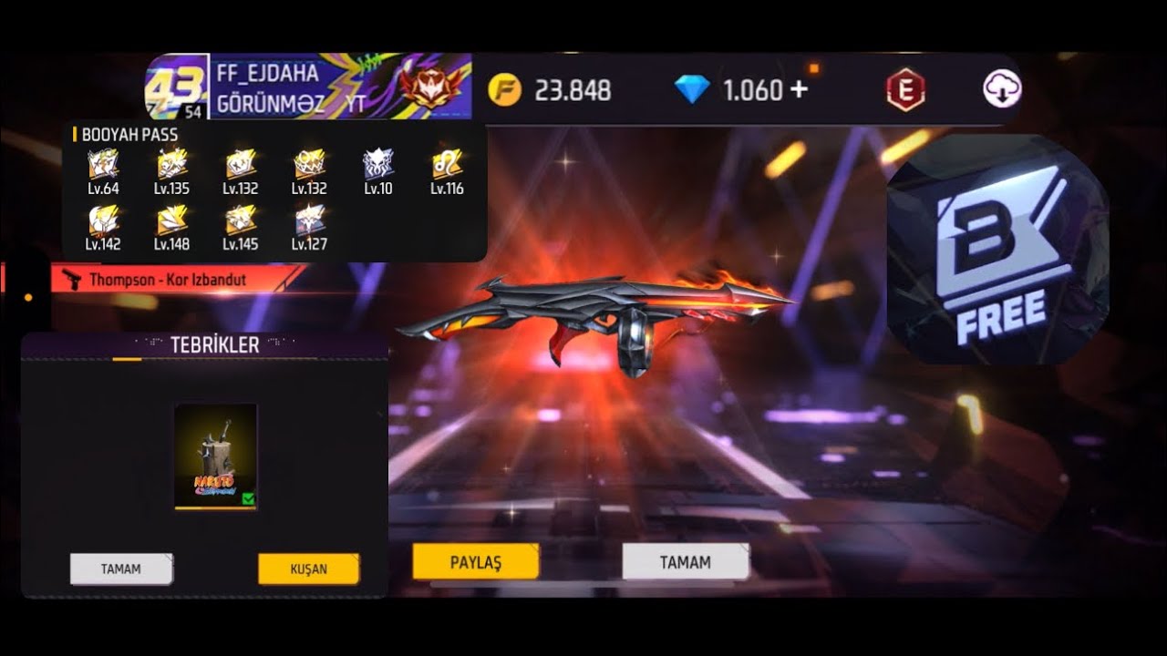 İzləyicimizin Hesabini İncələdim Hədyələr Verdim Thompson Evo Acdım BOOYAH PASS Acdım