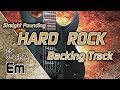 Straight Hard Rock Guitar Backing Track, Jam Track in Em - E Minor / E moll