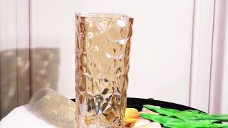 Round Bead Home Decor Amber Vase Grey Vase Flower Vase Clear Glass Vase