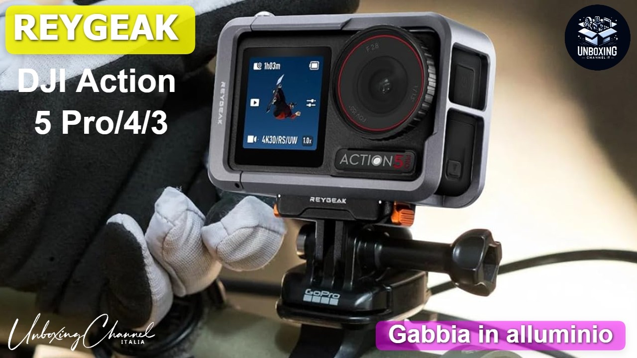 Supporto Magnetico Per DJI Osmo Action 5 Pro/4/3 - In Alluminio CNC, Grigio Titanio/arancione