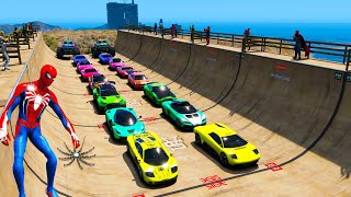 Banham Canyon Ramps for Spiderman team and Dr. Strange Super Cars and Monster Off-Road GTA V mods