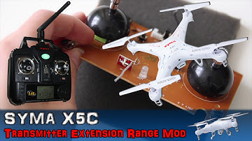 Syma X5C - Transmitter Extender Antenna Range Mod Hack Step by Step (1 of 3) How To Controller PL 4K