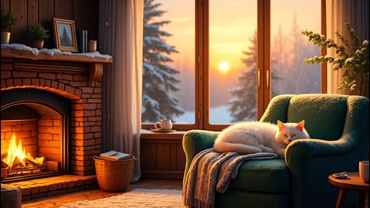 Fireplace Chill Lofi 🔥 Cozy Background Music for Work & Study