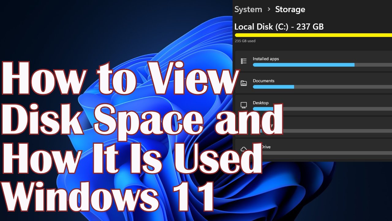 Windows Treeview Disk Space Disk Space and How It Is Used Windows 11 Storage -How to View - YouTube