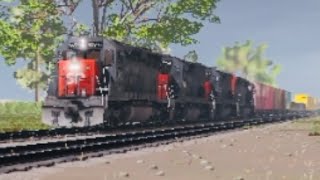 Trainz Simulator 3 SP Leads Freight Train in Maria’s Pass Approach 1994