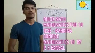 1Oth MATHEMATICS [ICSE]- BANKING (INTRODUCTION)