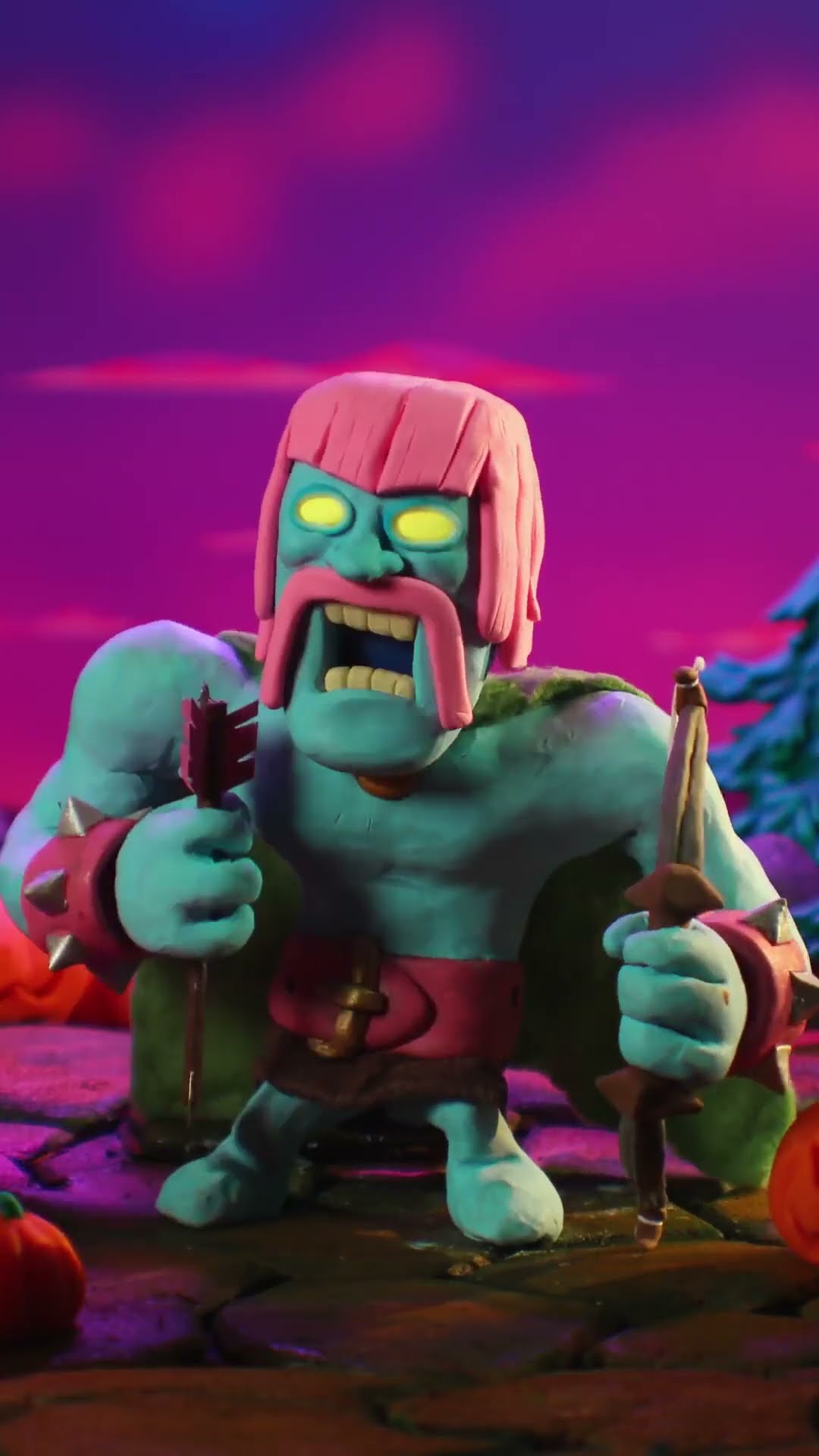 Hard to say what's scarier: Barcher or the Apprentice's smile? ? #clash #claymation #clashoween