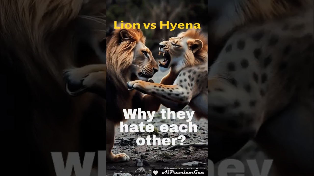 Why Lion and Hyena hate each other? My best edited video. #lionvshyena #lion  #hyena #animalrescue