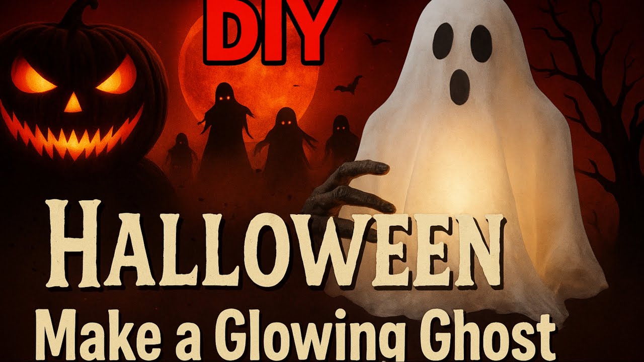 DIY Recycled Ghost Lamp 💡 | Spooky Halloween Decoration Idea!