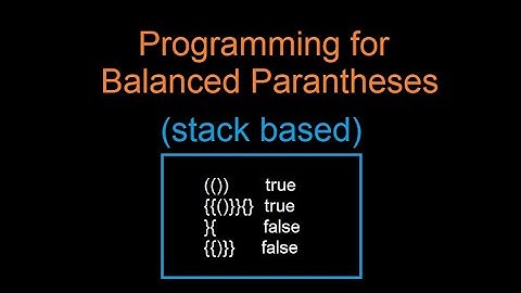 Programm to check Balanced Parenthesis .|| stack based