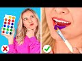 WEIRD WAYS TO SNEAK MAKE UP IN CLASS || Back to School Ideas For Beautiful Makeup by 123 GO! SCHOOL
