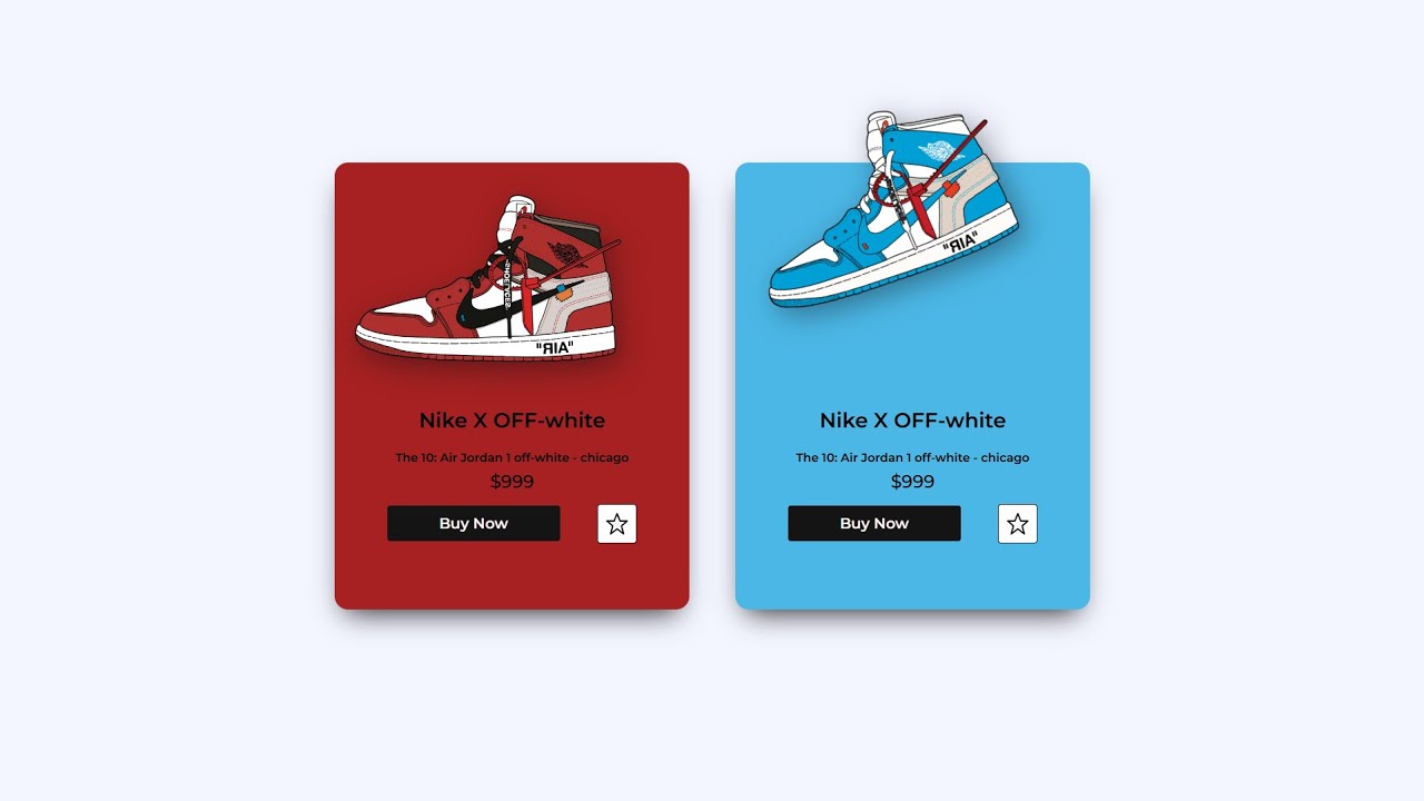 Sneaker Product Card UI with Hover Effects and Responsive Design #html ...