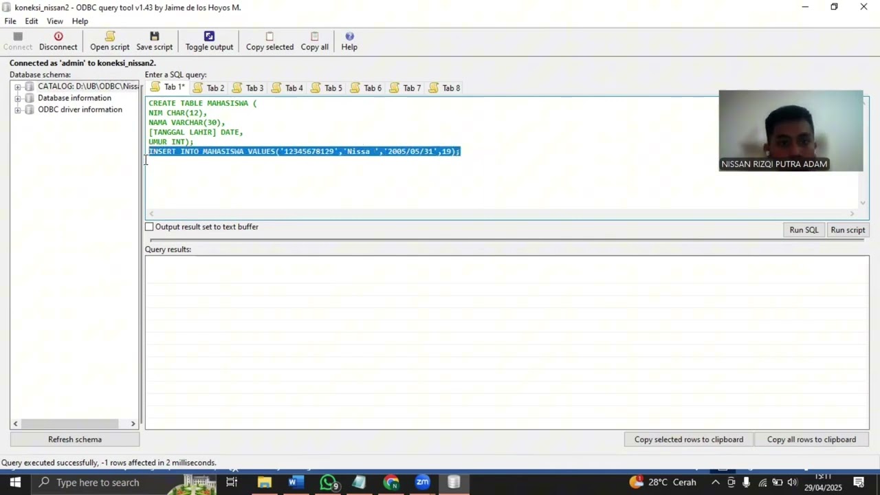 PRAKTIKUM ODBC QUERY TOOLS