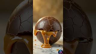 Breaking open this luxury chocolate sphere is way too satisfying 🍫✨ #asmr #satisfying #chocolatelog