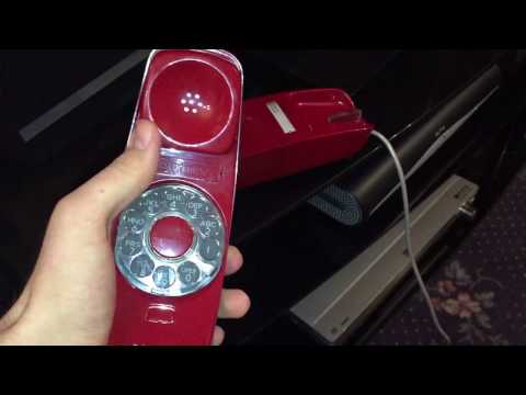 1974 Red Bell System Western Electric Rotary Desk Trimline Telephone.