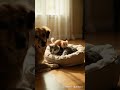 cat sleeping in dog's bed #animals #viralvideo #shorts #cat #doglover #shortvideo #shortsfeed