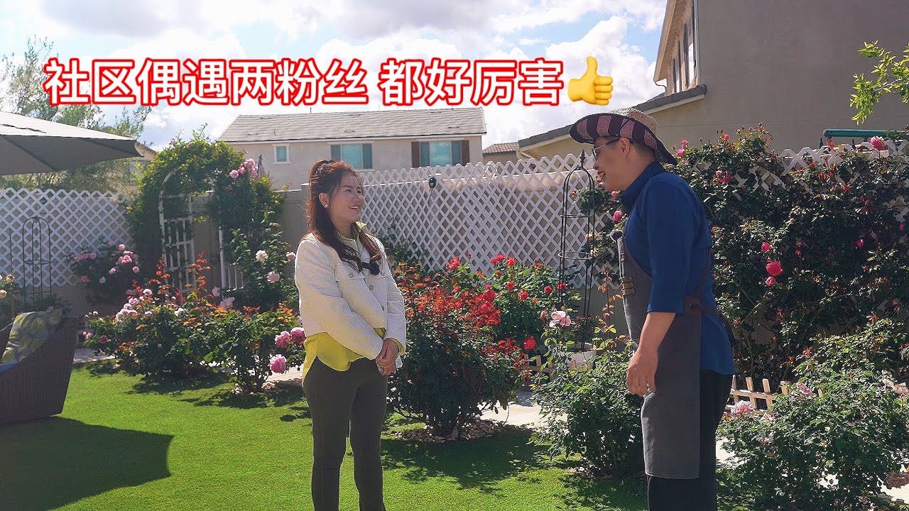 老何都惊了！社区偶遇两美女粉丝热情邀请花园都非常漂亮！园艺篇732