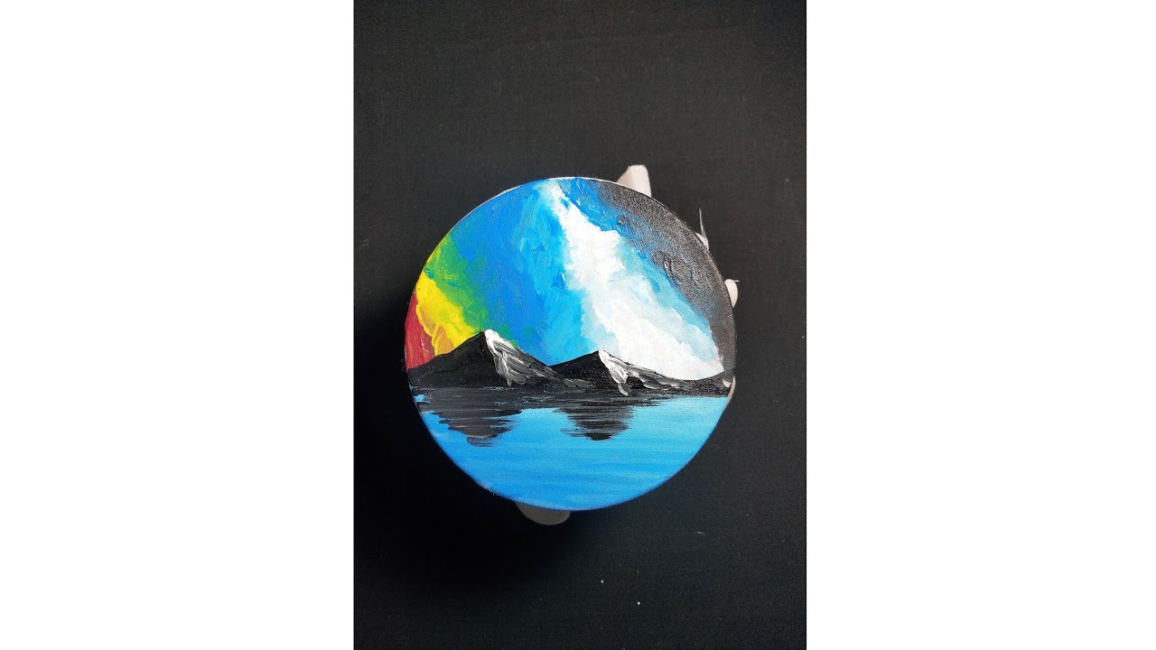 Landscape painting on white cloth 