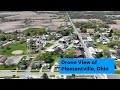 Drone views of pleasantville ohio in fairfield county