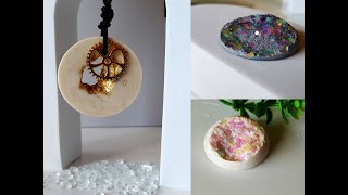 CONCRETE + EPOXY RESIN / PENDANTS MADE OUT OF CONCRETE /  EASY DIY JEWELRY IDEAS