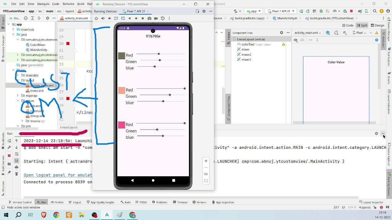 Create Custom Color Mixer View in Android | Android Advance Concept ...