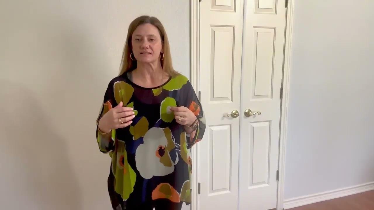 Chiffon blouse with bat wing sleeves