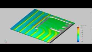 Simulation 2 of non-linear wave approaching harbor
