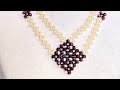 Kum boncuk ve kristal boncukla zarif ve şık kolye / elegant collier avec cristal perles